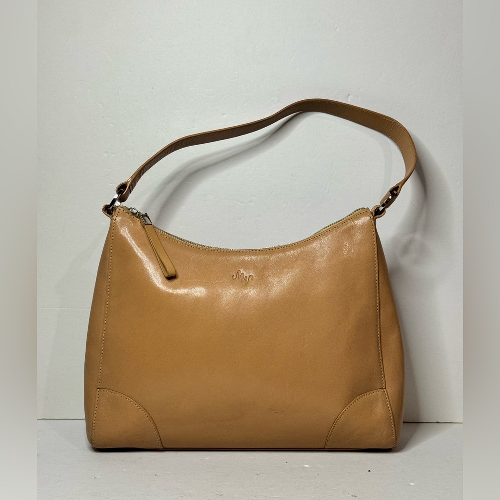 MONSAC Original Classic Shoulder Bag Hobo Smooth Leather Tan